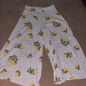 White wide leg dress pants